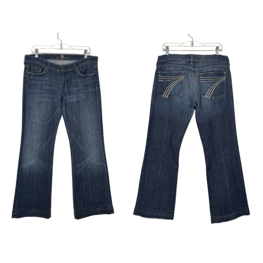 7 For All Mankind Dojo Jeans Womens 31 Flare Low Rise y2k vintage retro
